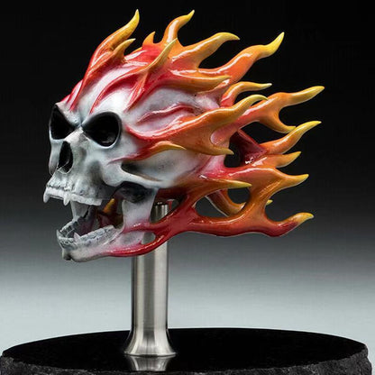 Glowing Flame Skull Resin Ornament Halloween