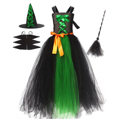 Ropa infantil de Halloween Disfraz de bruja Espectáculo de disfraces