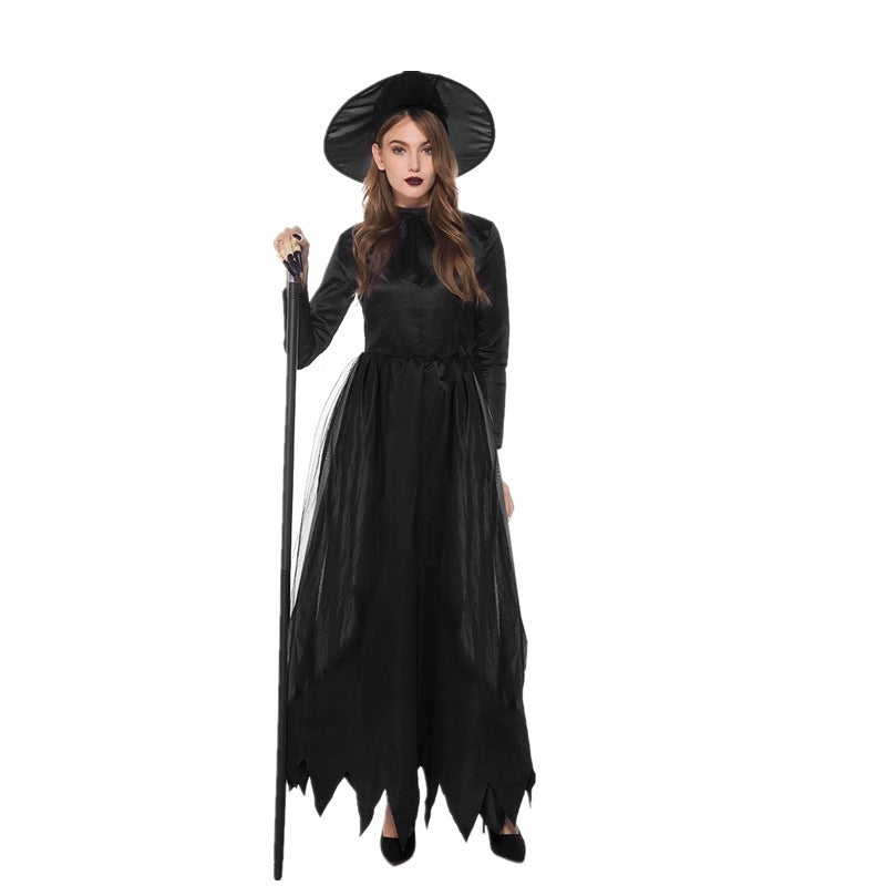 Costume de sorcière noire à la mode pour Halloween