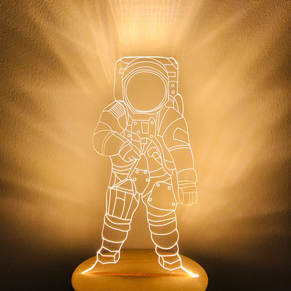 Spaceman Astronaut Small Night Lamp Children's Room Bedroom Bedside Lamp LED Charging Dimming Birthday Gift For Boy