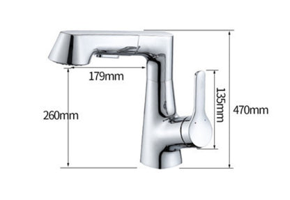 Brass Gun Ash Pull Face Basin Faucet Bathroom Bath