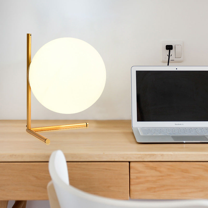 Lampe de chevet de chambre à coucher, bureau d'étudiant, boule de verre, lampe de Table