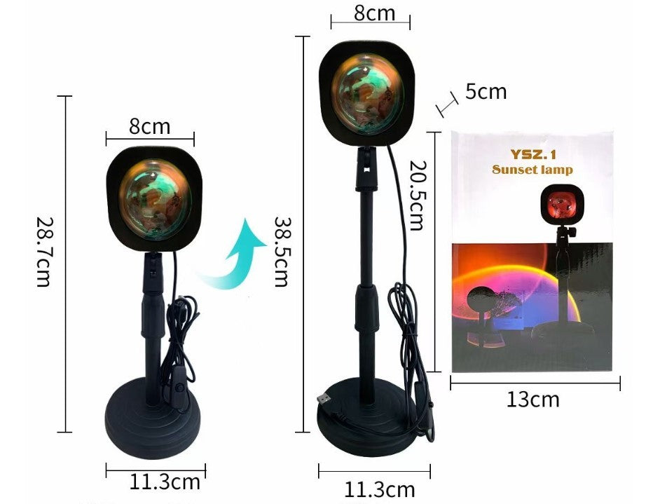 Lampe de Projection arc-en-ciel Rechargeable, lampe de coucher de soleil, atmosphère de Projection