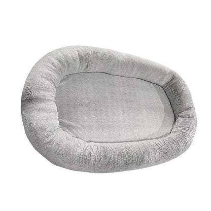 Grand lit pour chien en peluche humaine courte