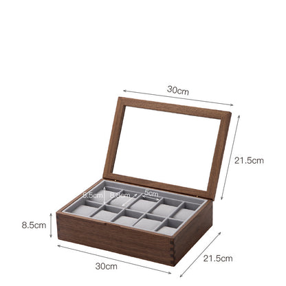 Présentoir de boîte de rangement de montre en bois massif