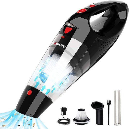 Aspirateur à main sans fil portable 10 000 Pa – Aspirateur USB sans fil léger à charge rapide, capacité de 800 ml avec lumière LED, filtre HEPA lavable, nettoyage facile pour la maison, le bureau, la voiture