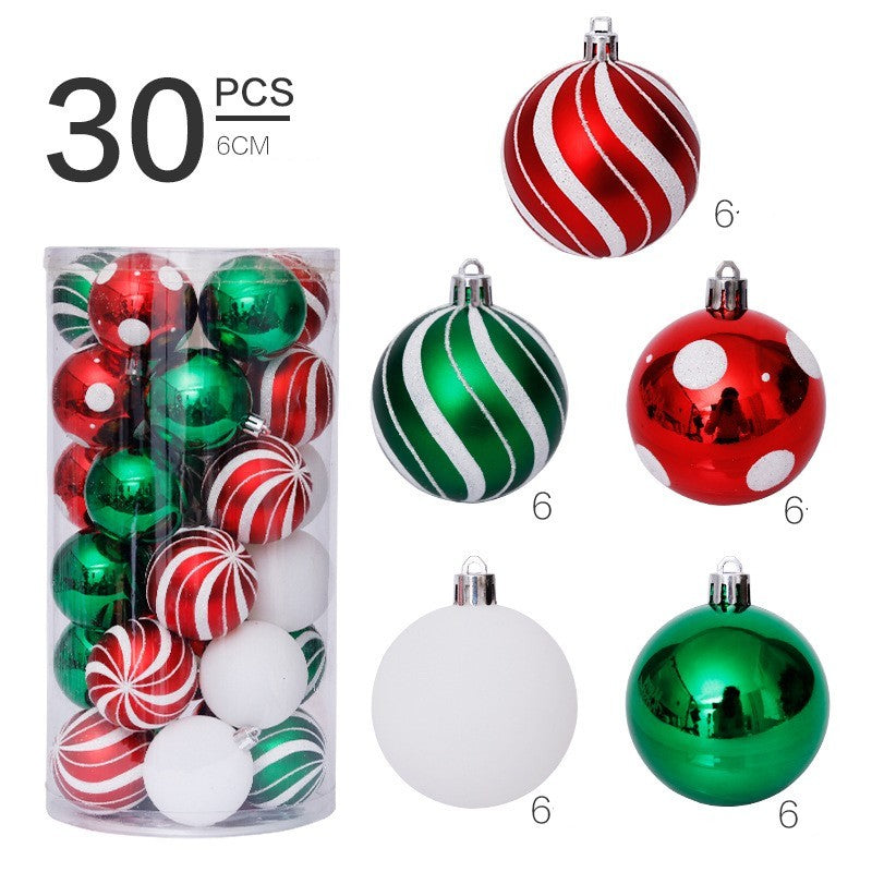 Christmas Decorations 6cm Shaped Painted Christmas Ball Set