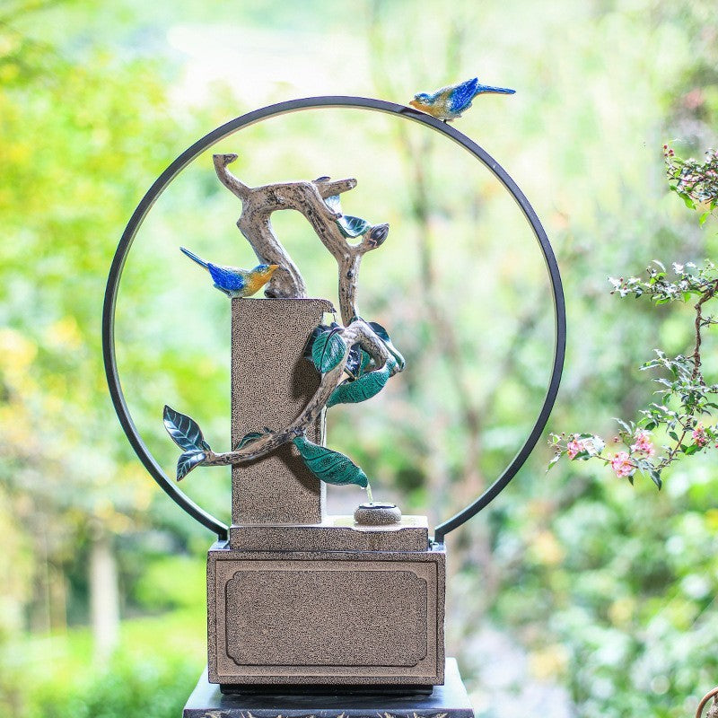 Rocaille, fontaine d'eau qui coule, salon intérieur créatif