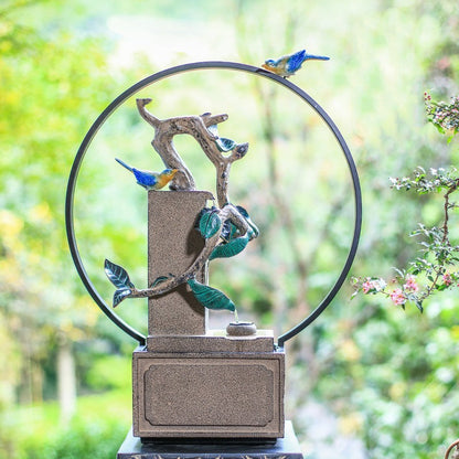 Rocaille, fontaine d'eau qui coule, salon intérieur créatif