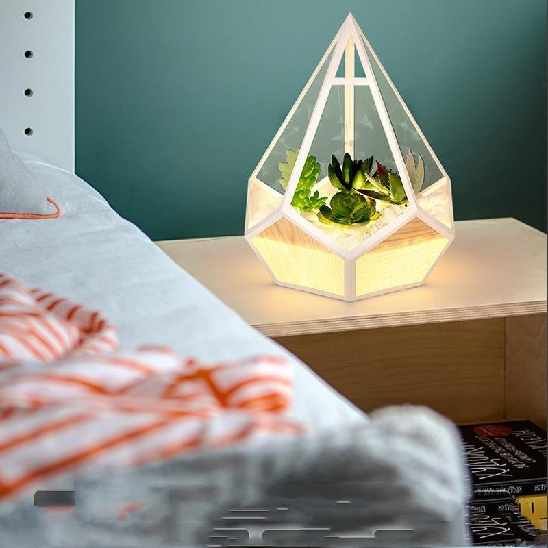 Simple Hollow Out Diamond Table Lamp Bedside