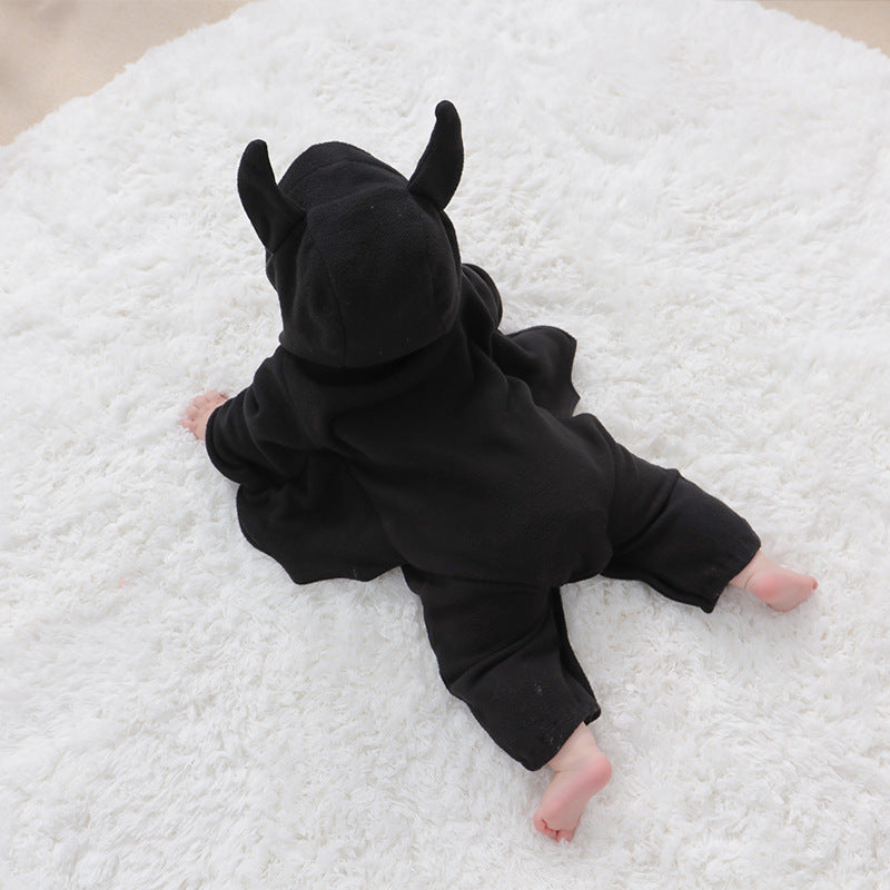 Onesies pour bébé Halloween Chauve-souris à capuche Onesies en forme de petit diable