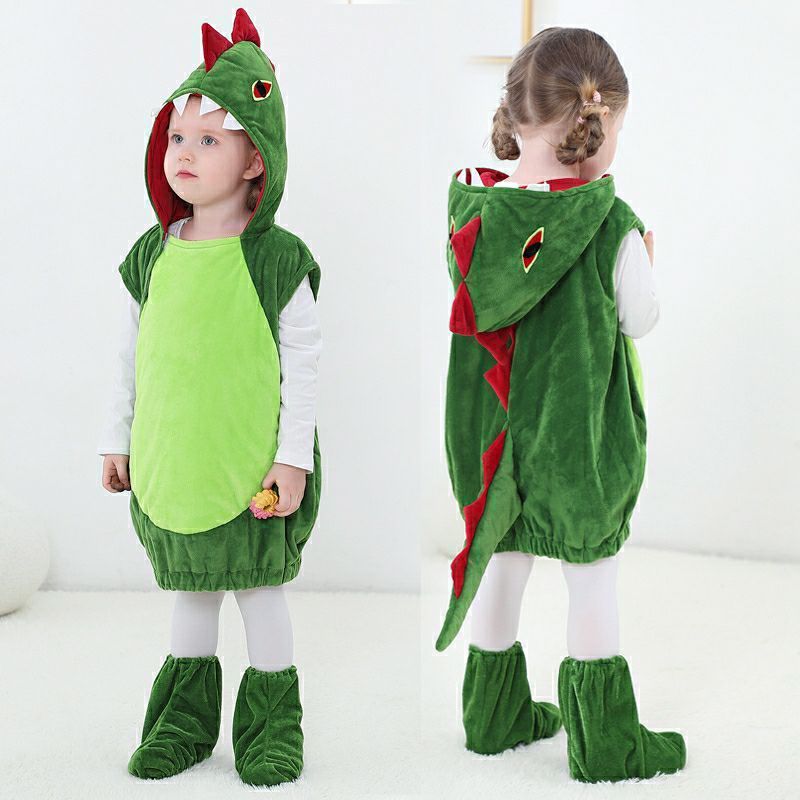 Vêtements d'Halloween pour enfants Vêtements de dinosaure Costume Vêtements mignons pour enfants Maternelle Dessin animé Performance Garçons et filles