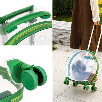 Caja transparente con carrito para perros y mascotas con caca