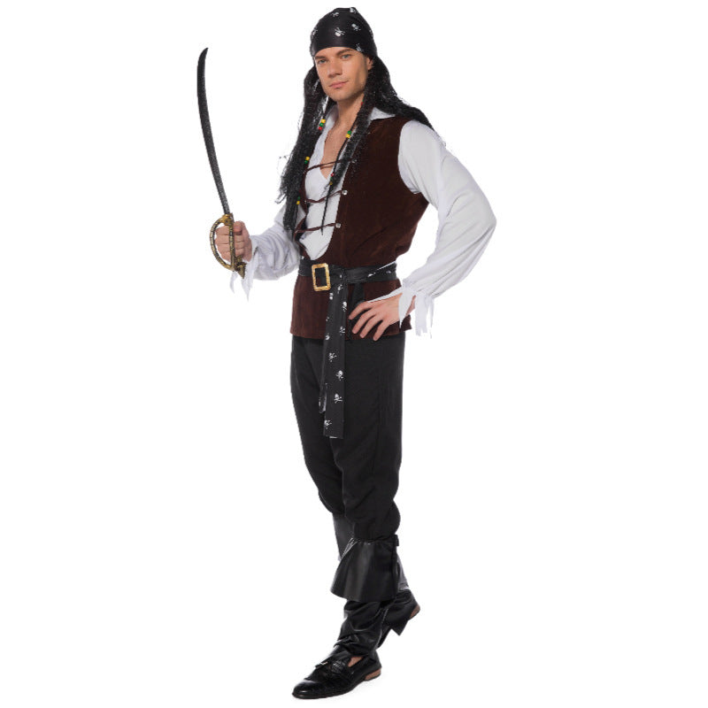 Ropa de cosplay para hombre Ropa de Halloween de Piratas del Caribe