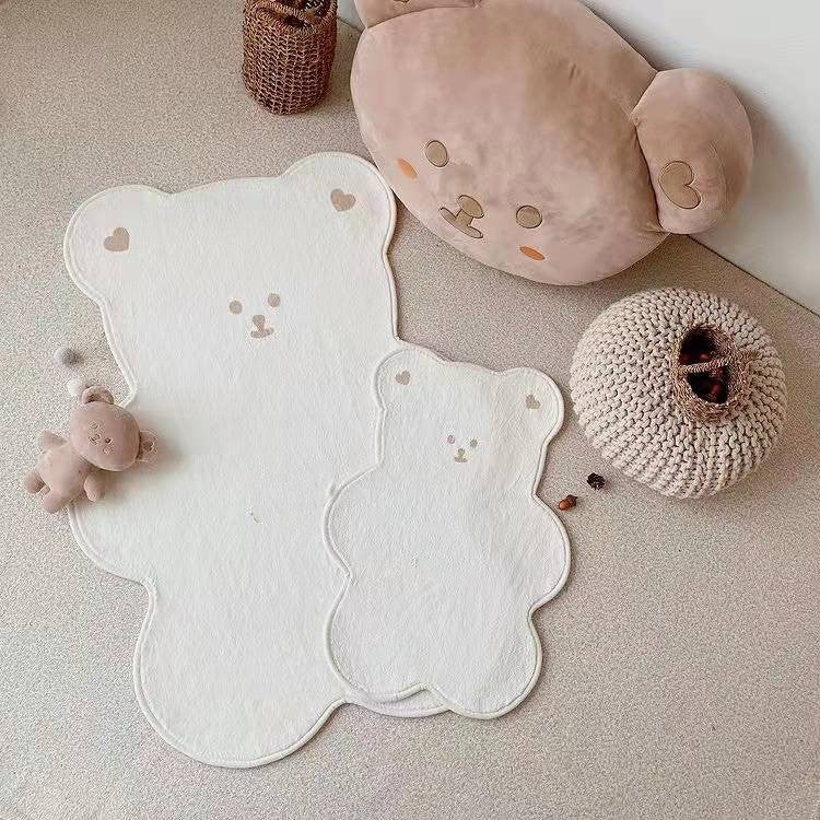 Lamb Cashmere Cartoon Bear Floor Mat Crawling Bedside Non-slip