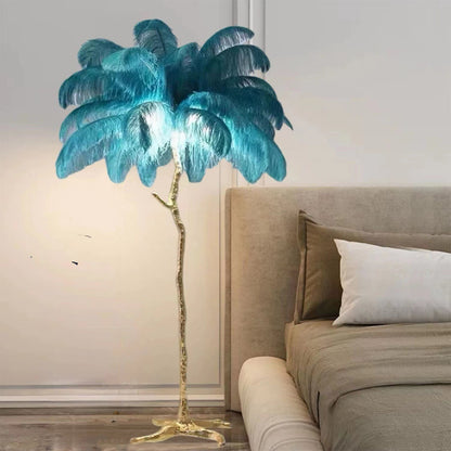 Lampadaire décoratif en plumes de résine pour salon et chambre à coucher