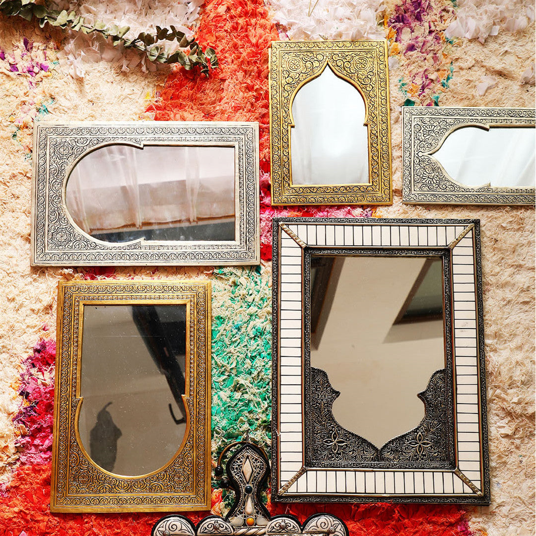 Miroir de maquillage de porte fait à la main Boho Decor Home