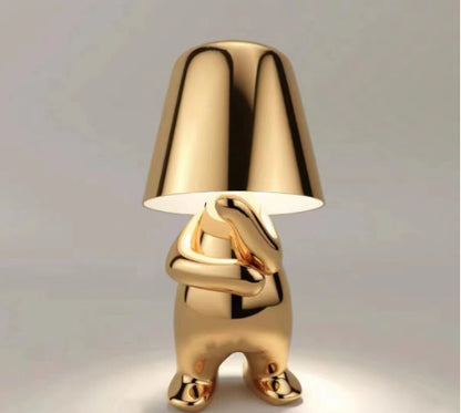 Thinker Small Gold Statue Desk Lamp USB Charging Decorative Table Lamp Touch Atmosphere