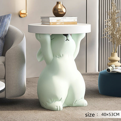 Table basse lapin dans un salon moderne