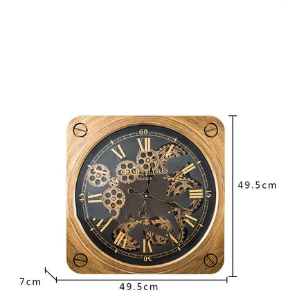 Reloj de pared con engranajes de plástico Vintage de arte creativo americano