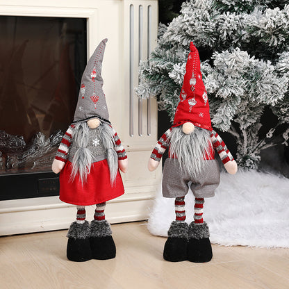 Décorations de Noël Poupée rétractable sans visage Chapeau pointu