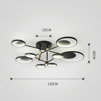 Luz de techo molecular Led roja de ambiente moderno Simple para sala de estar nórdica