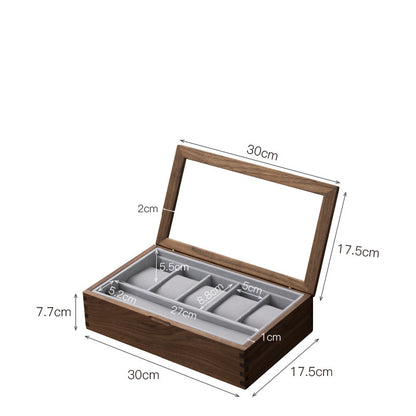 Présentoir de boîte de rangement de montre en bois massif