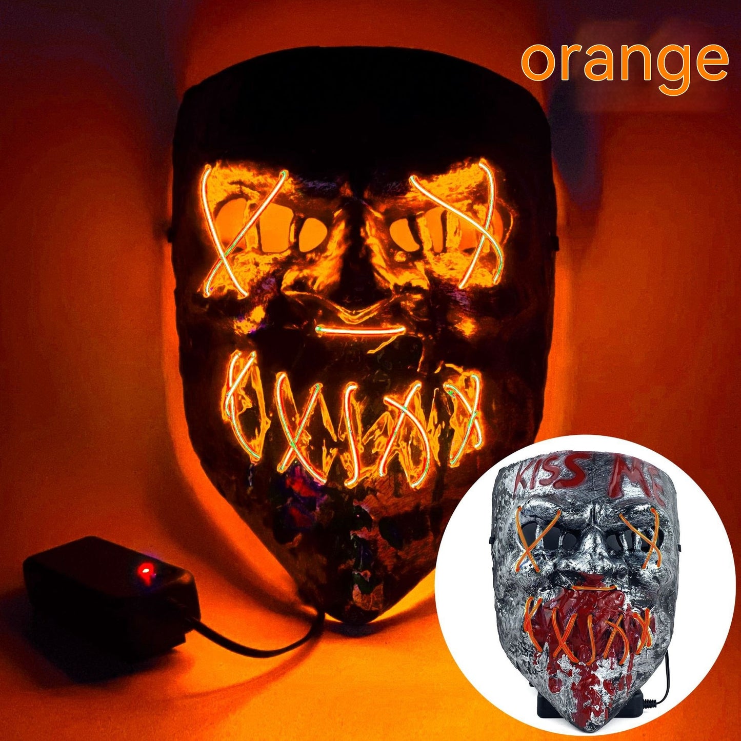 Masque LED froid, accessoire d'horreur d'Halloween