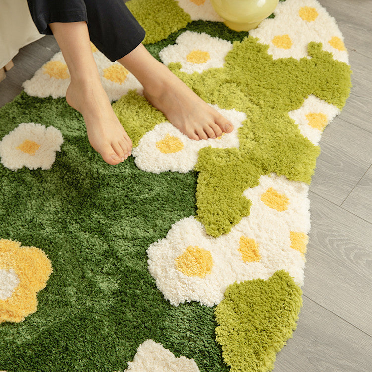 Alfombra De Musgo De Césped Floral Diy Hecha A Mano