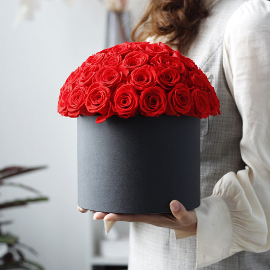 Caja de flores con forma de cubo y rosas para San Valentín, regalo creativo de Navidad