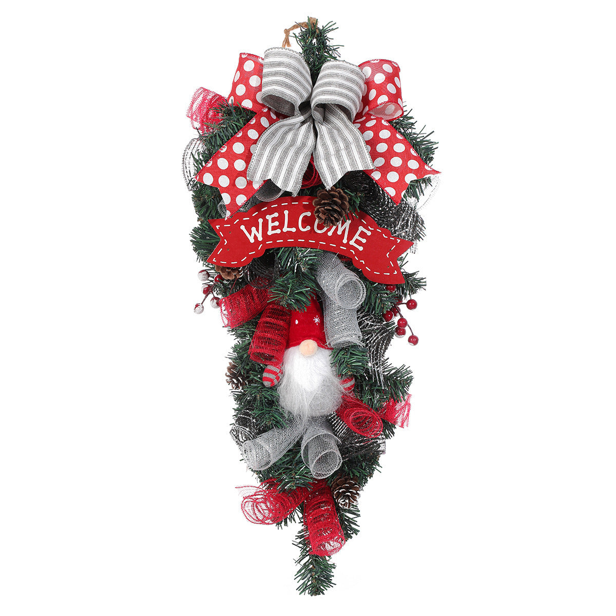 Christmas Door Hanging Bow Tree Wall Decoration Garland