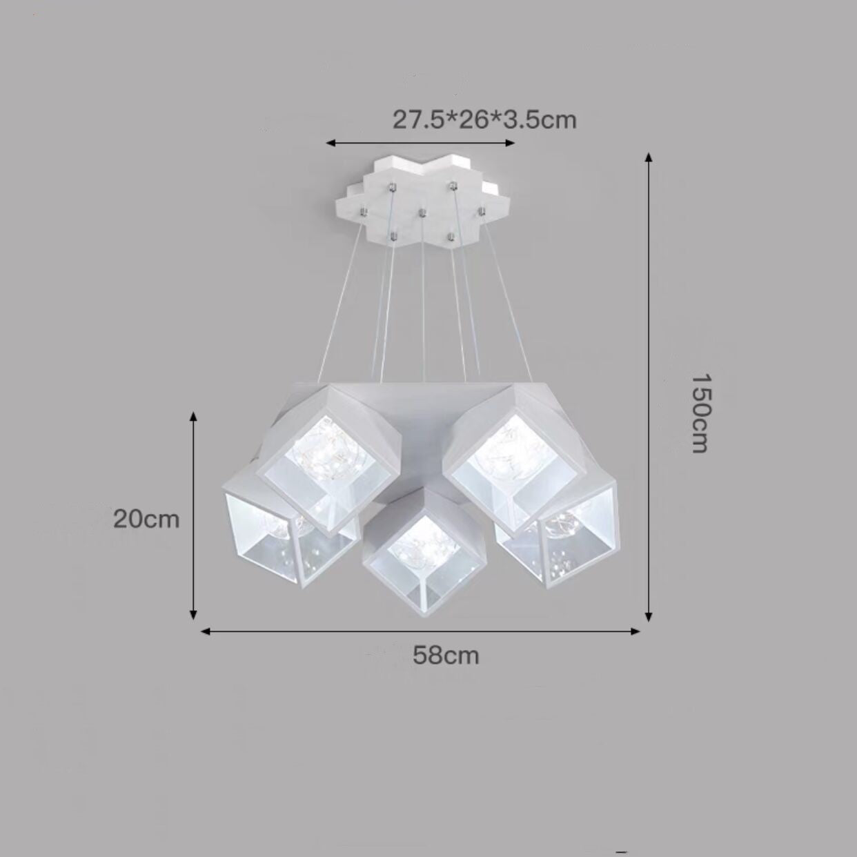 Lámpara de habitación modelo de dormitorio para el hogar candelabro de comedor de estrella nórdica