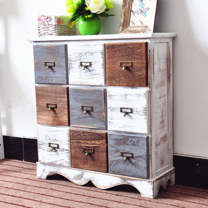 Home Fashion Simple Drawer Type Solid Wood Bedside Table