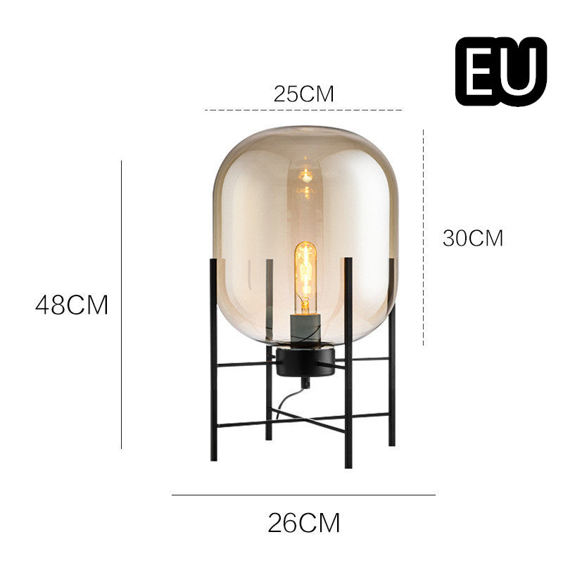 Lámpara de mesa de tetrápodo de vidrio de estilo industrial escandinavo moderno