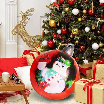 Boule de décoration de Noël en PVC pour l'extérieur 60 cm, boule gonflable décorée en PVC, grosses boules géantes pour décorations d'arbre de Noël, boule de jouet