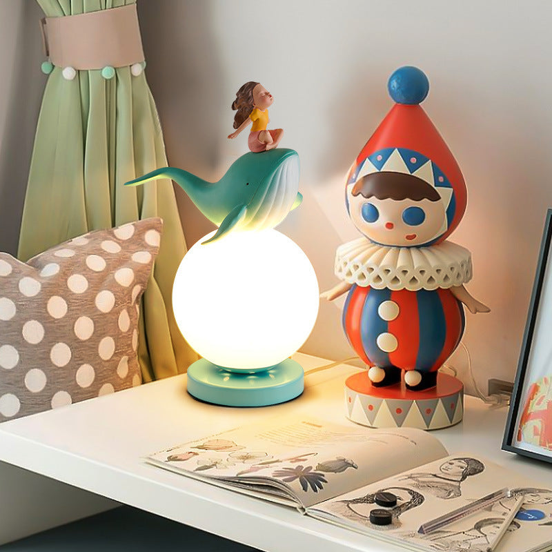 Bedroom Decorated With Small Night Light On Bird Table