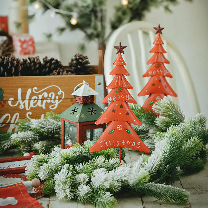 Adornos pequeños de metal para decoración de ventanas de árboles de Navidad y hogares