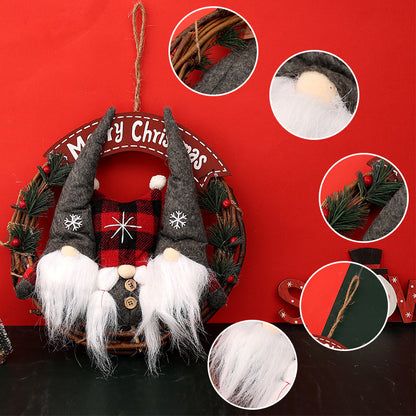 Christmas Decorations Fabric Old Man Doll Simulation Vine Ring Garland