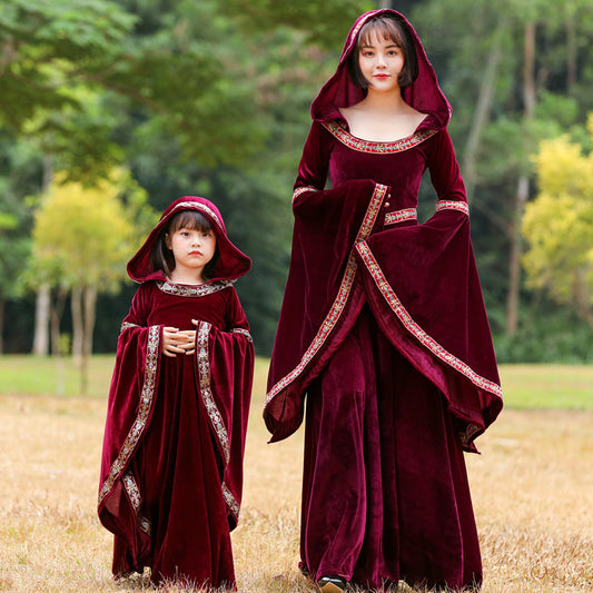 Costume de sorcière vampire rétro du Petit Chaperon rouge pour Halloween