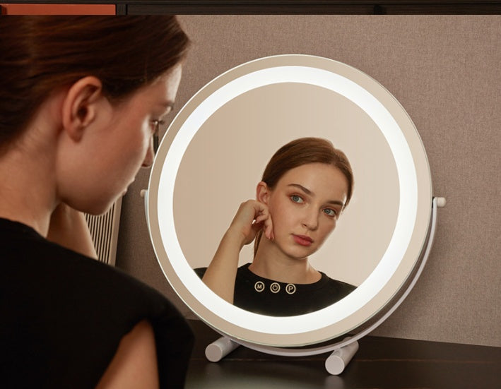 Miroir de maquillage bureau Led charge coiffeuse avec lumière de remplissage