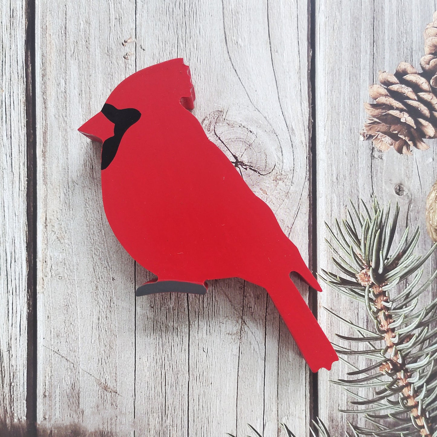 Christmas Wooden Red Bird Ornament Home Decorations