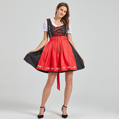 Costume de carnaval d'Halloween Costume de festival de bière allemand Costume à bretelles taille divisée Vêtements pour femmes bavarois