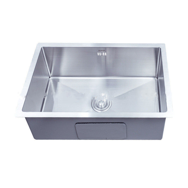 304 Stainless Steel Table Single Sink Small Rounded Corner Handmade Pots Vegetable Washing Sink