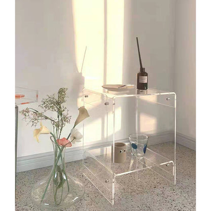 Nordic Simple Double Layer Acrylic Transparent Bedside Table