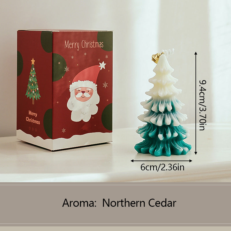 Merry Christmas Candle 3D Xmas Tree Shaped Aromatherapy Candles Ornaments Navidad New Year Party Home Decor Xmas Gift