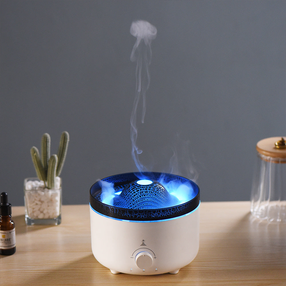 Silencio del nuevo pequeño humidificador de volcán de llama simulada humidificador de llama difusor de volcán decoraciones para el hogar