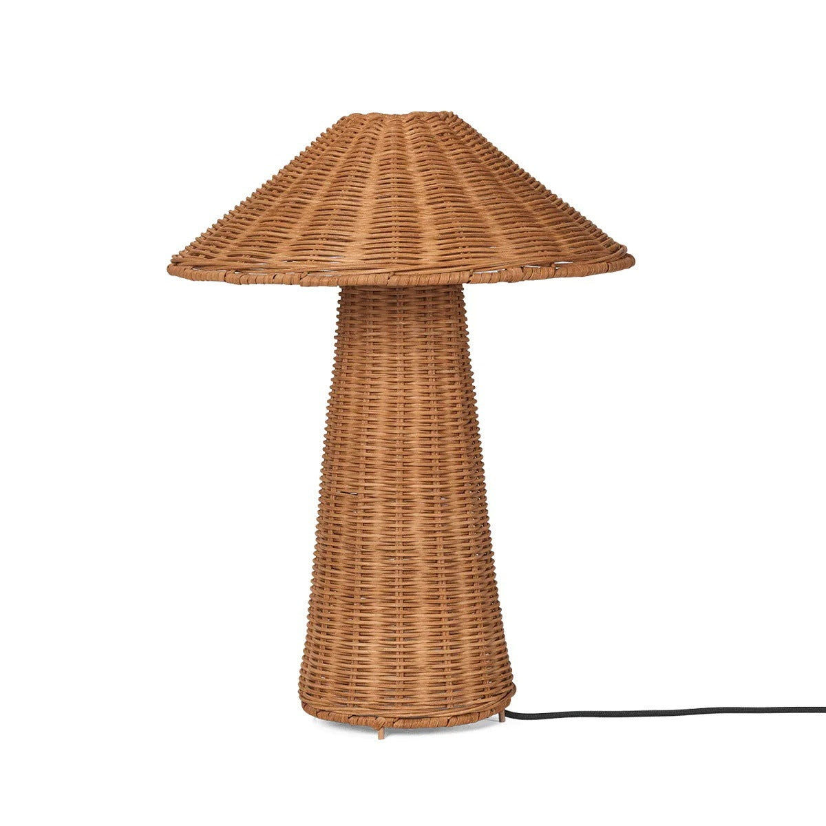 Lampe de table vintage en rotin faite à la main en forme de champignon pour bureau et chambre à coucher