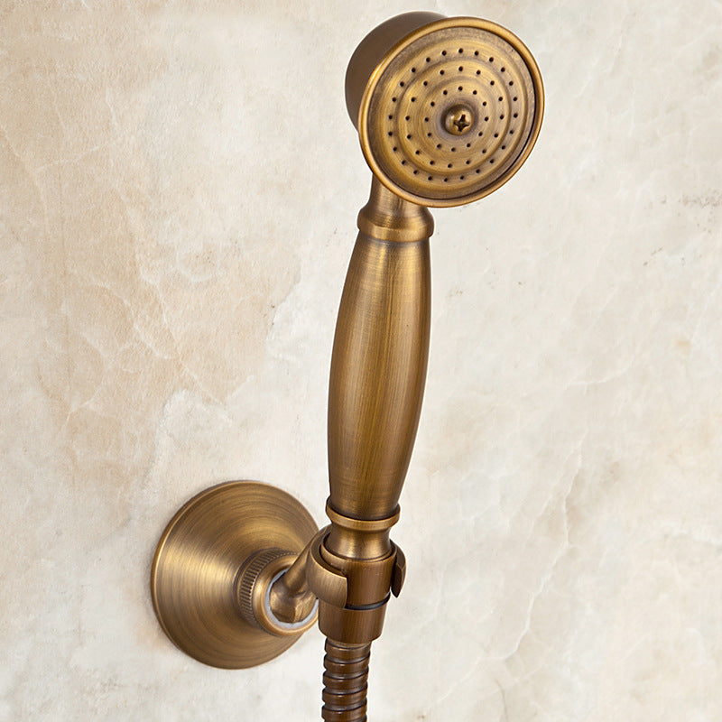 Pommeau de douche Antique de Style européen, robinet chaud et froid de baignoire en cuivre