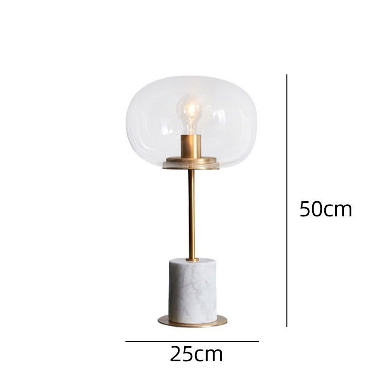 Lámpara de mesa de mármol minimalista posmoderna, bola de cristal nórdica creativa