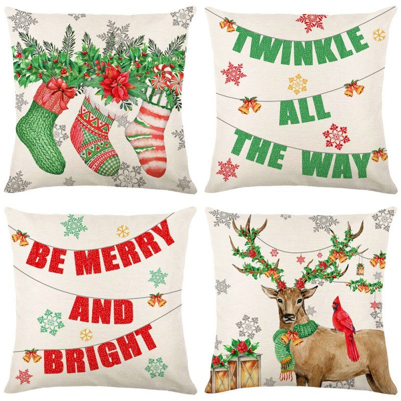 Home Christmas Decorative Printed Pillowcase